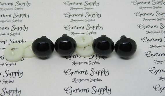 8x12mm Solid Black Oval Safety Eyes/noses With Washers: 2 Pair