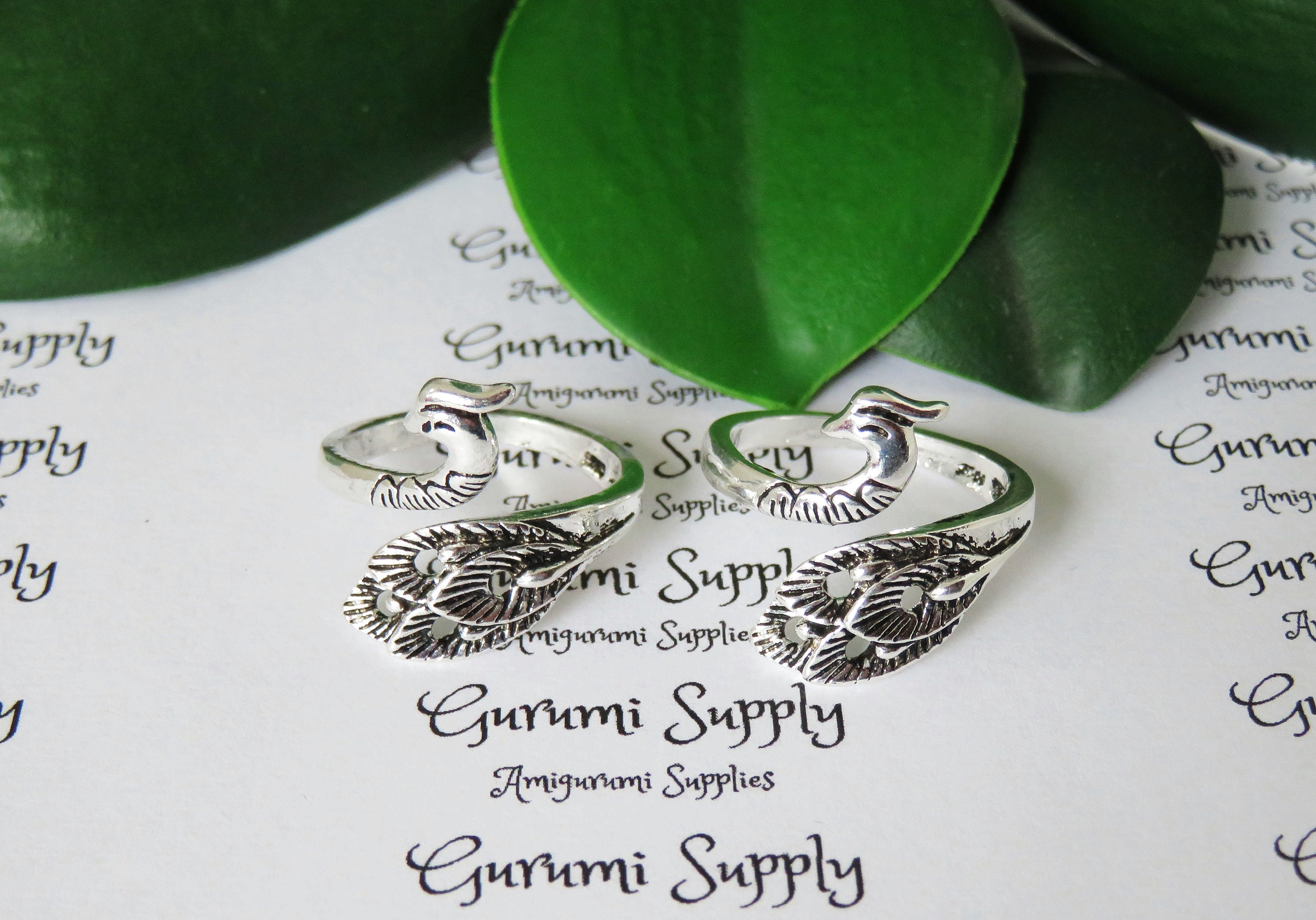 Stainless Steel Adjustable Ring Peacock 1 Count Yarn Spring