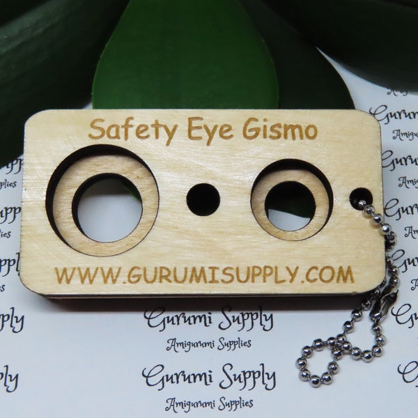 Safety Eye Gismo - Rectangle - On-the-Go - Keychain - Safety Eye Tool - Safety Eye Jig - Safety Eye Helper - Wood - Trapezoid - Amigurumi