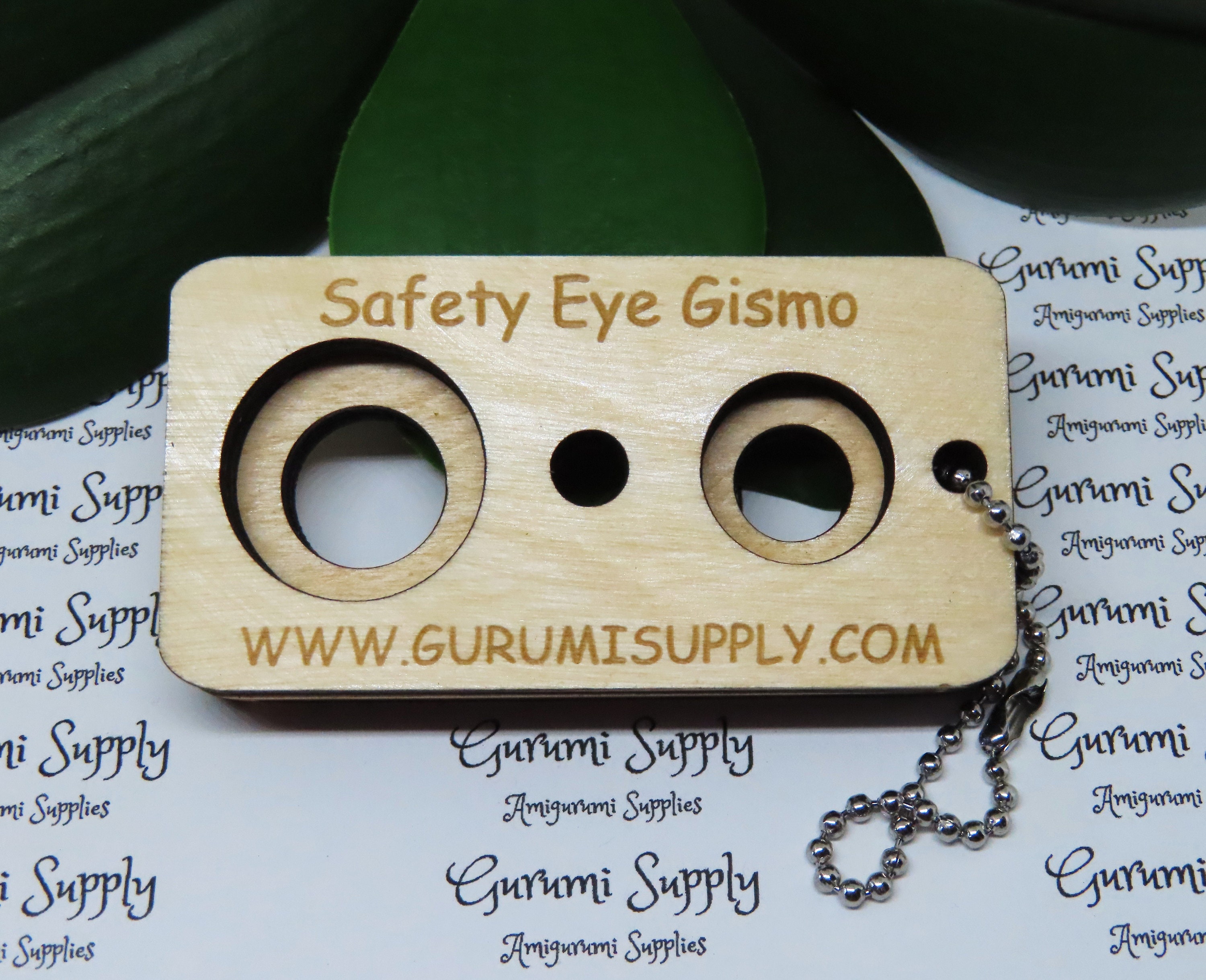 Safety Eye Gismo - Petite Size - On-the-Go - Keychain - Safety Eye Tool -  Safety Eye Jig - Safety Eye Helper - Wood - Trapezoid - Amigurumi