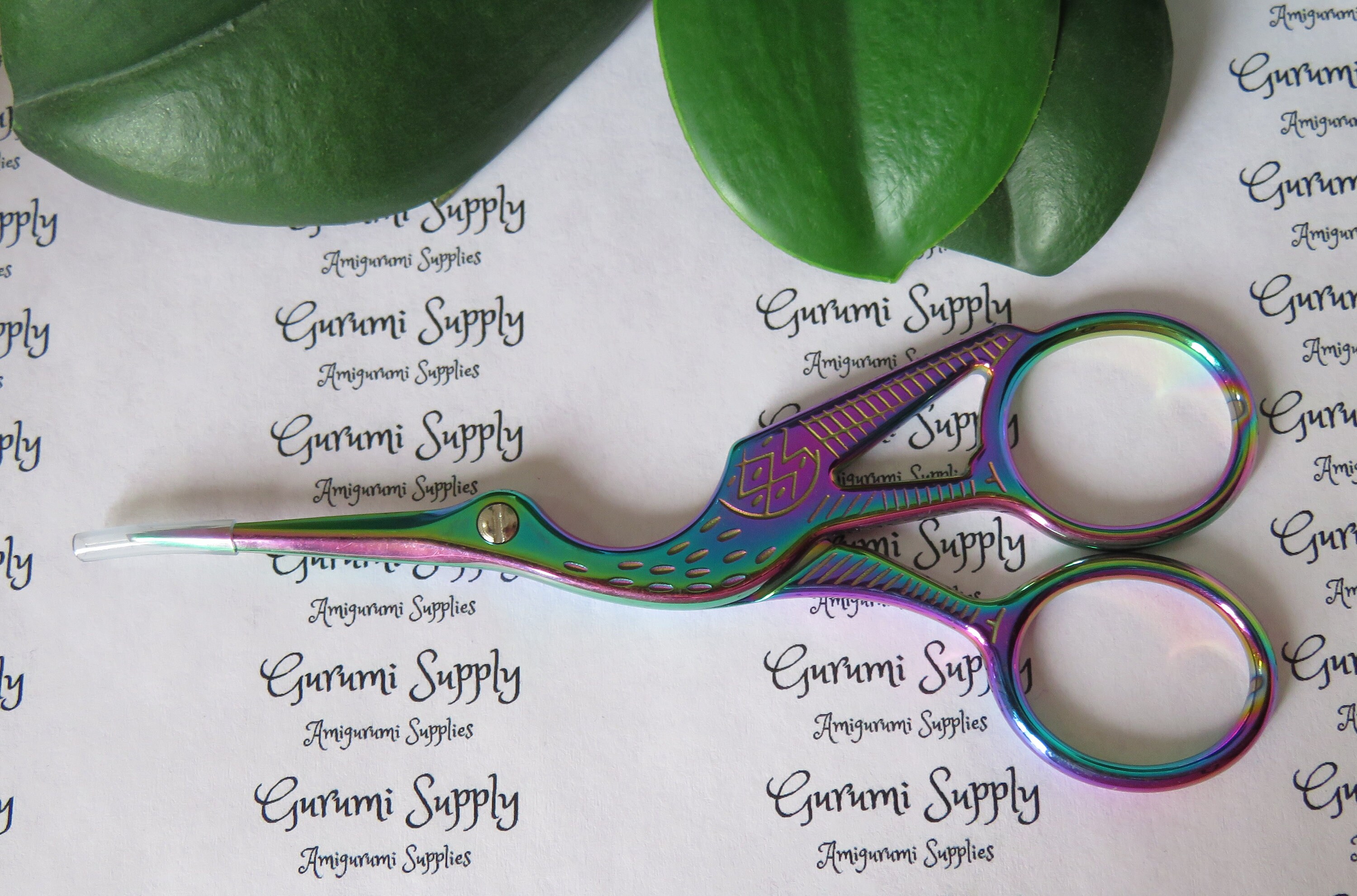 Crane Shape Embroidery Scissors Bird Shape Rainbow Iridescent