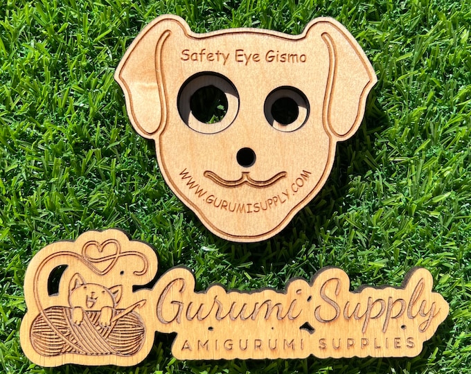 Safety Eye Gismo - Small Dog - Safety Eye Tool - Safety Eye Jig - Safety Eye Helper - Wood - Trapezoid Eye - Animal Eye - Amigurumi