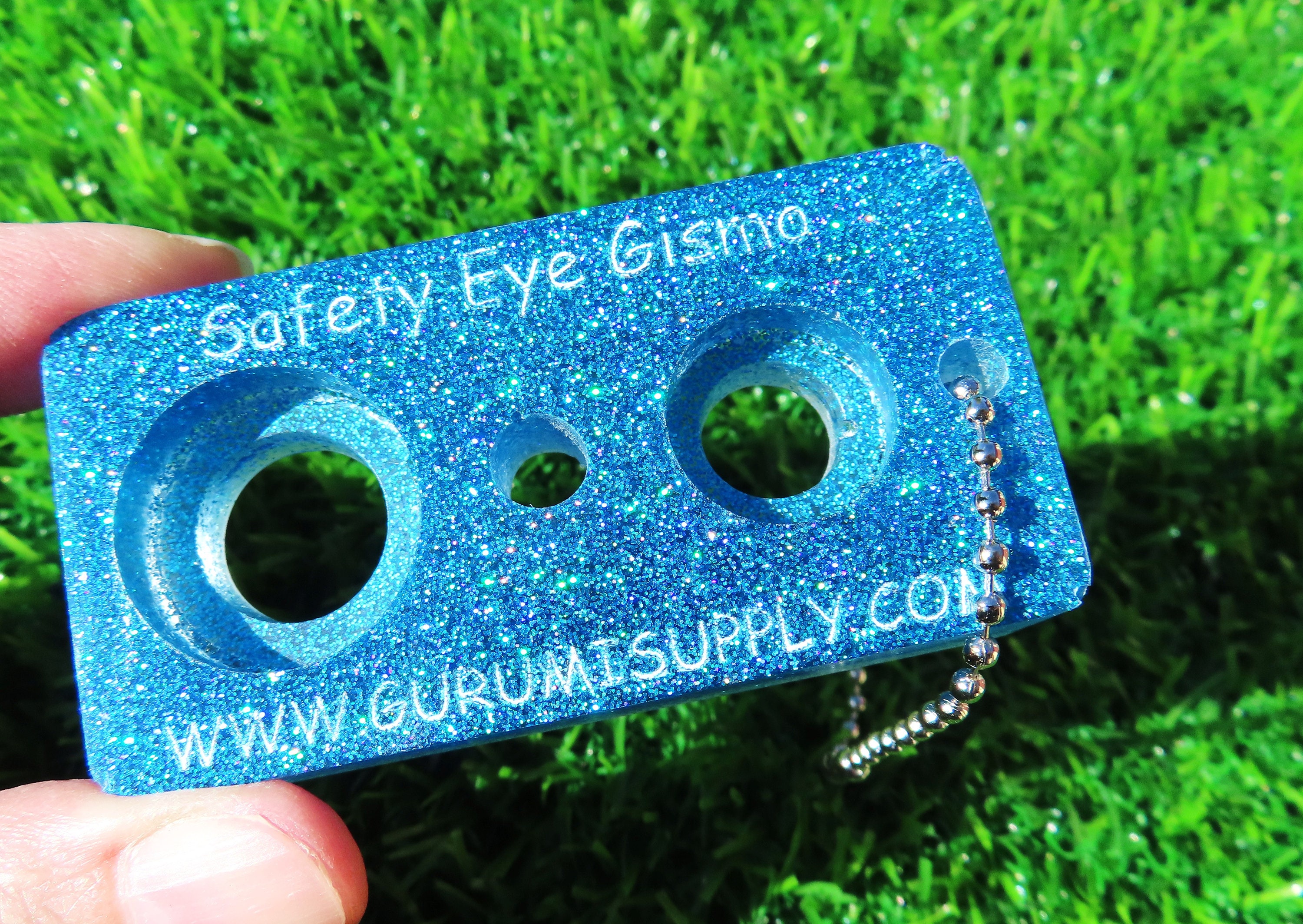 Safety Eye Gismo Light Blue Fine Glitter Keychain Safety Eye Tool
