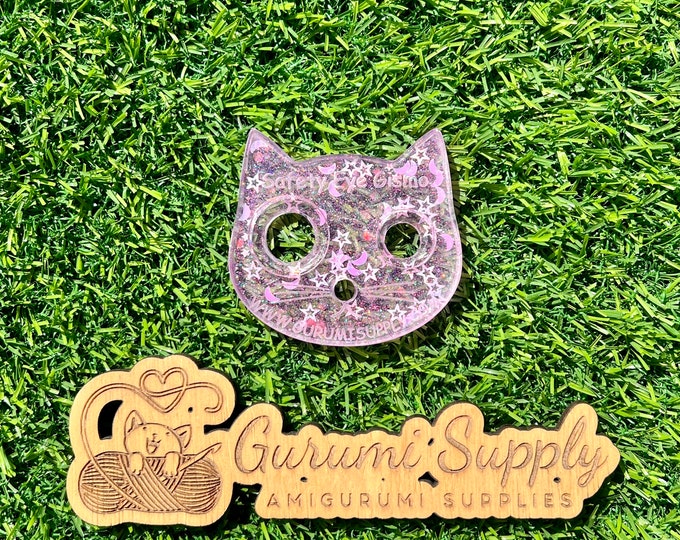 Safety Eye Gismo - Cosmic Pink Glitter - Kitty - Safety Eye Tool - Safety Eye Jig - Safety Eye Helper - Trapezoid Eye - Animal - Amigurum