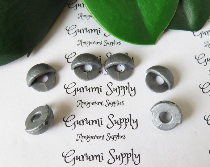 10mm Safety Eye EyeLids in Silver-Gray – 3 pairs – Amigurumi/Toy Eye lids/Eye Character/Sleepy Eyes/Drowsy Eyes/Crochet/Knit/Handmade/Snooze