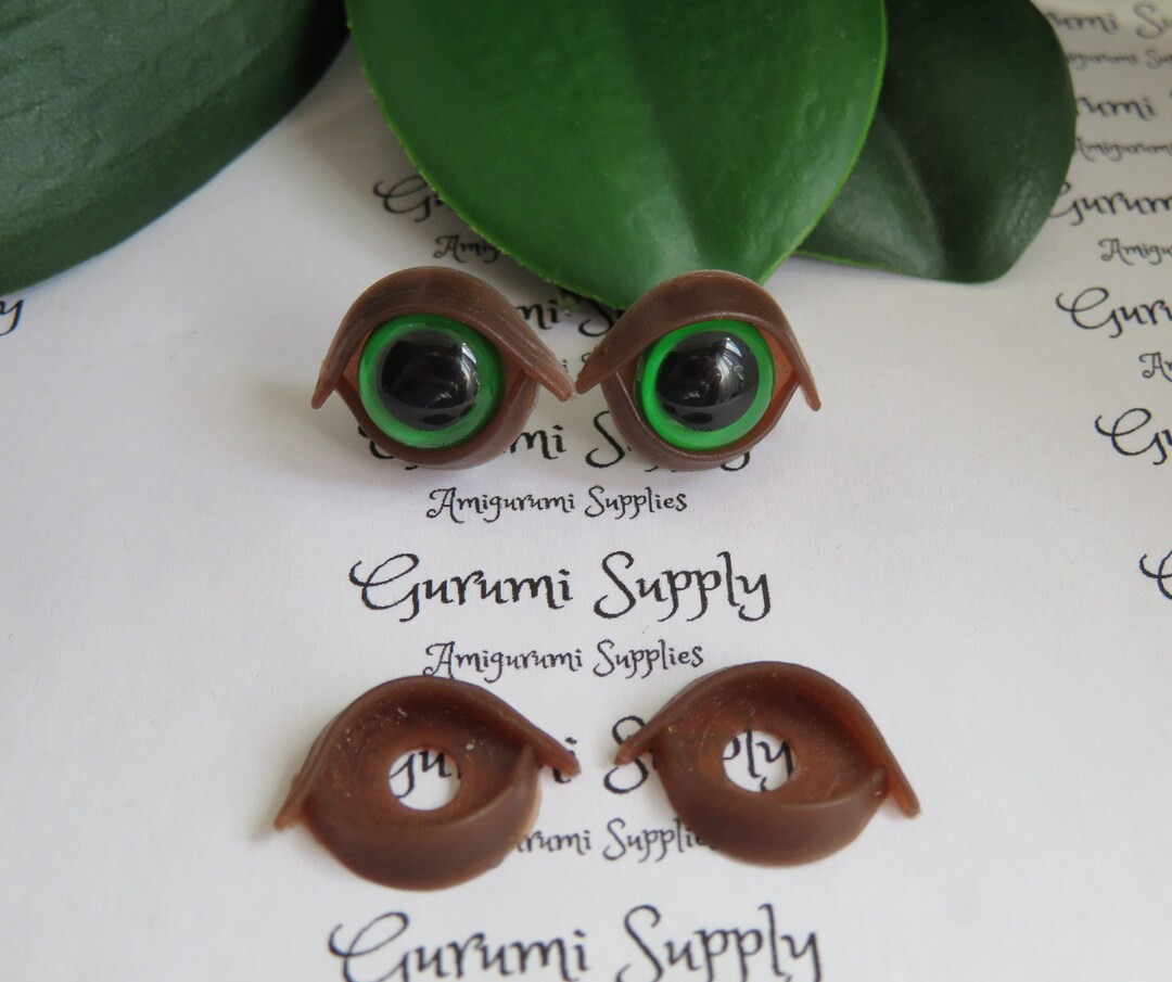 10mm Safety Eye Eyelids in Brown 2 Pairs Amigurumi / Toy Eye Lids / Eye