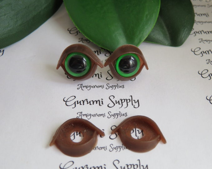 10mm Safety Eye EyeLids in Brown – 2 pairs – Amigurumi / Toy Eye lids / Eye Character / Eye Accents / Full Eye Lids/ Crochet / Knit / Toys