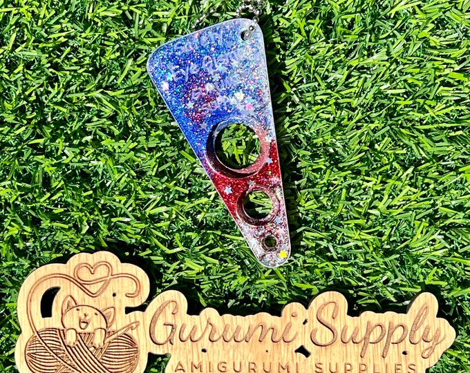 Safety Eye Gismo Patriotic Glitter - Triangle - Petite Size - On-the-Go - Keychain - Safety Eye Tool - Safety Eye Jig - Safety Eye Helper