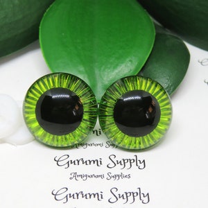 23mm Green Textured Iris Safety Eyes – Round Eye with Washer - 1 Pair – Amigurumi/Dolls Making/ Owl Eyes/Crochet Creations/Supplies/Knit