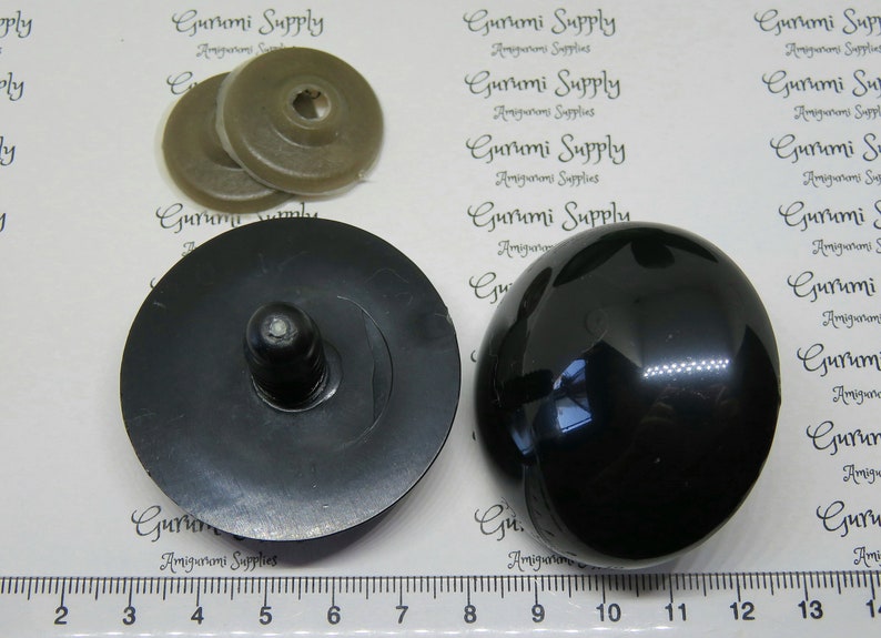 50mm Solid Black Round Safety Eyes With Washers 1 Pair Etsy
