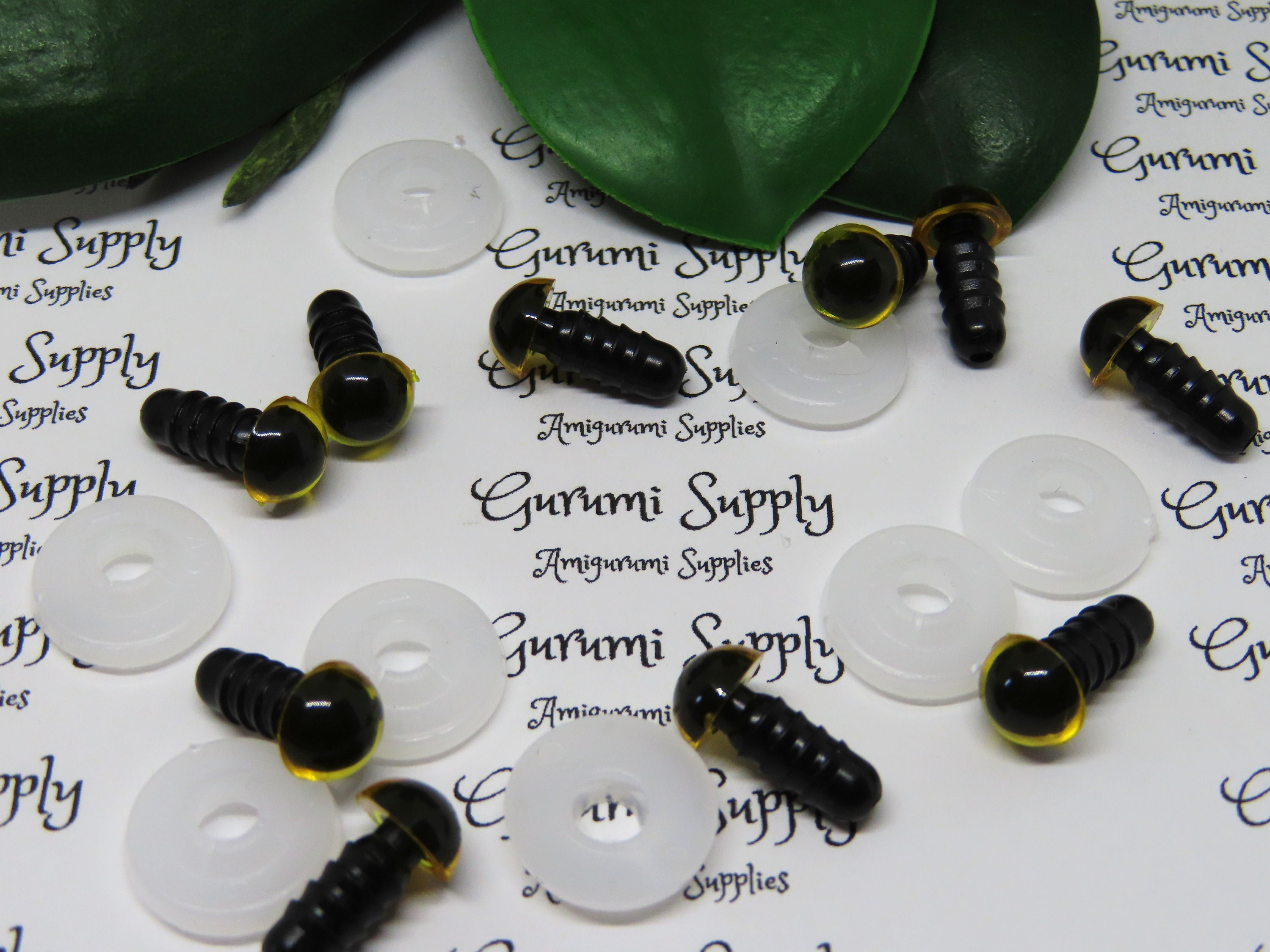 8mm Clear Iris Black Pupil Round Safety Eyes and Washers: 5 Pairs - Doll /  Amigurumi / Animal / Toy / Supplies / Crochet / Knit / Paintfree