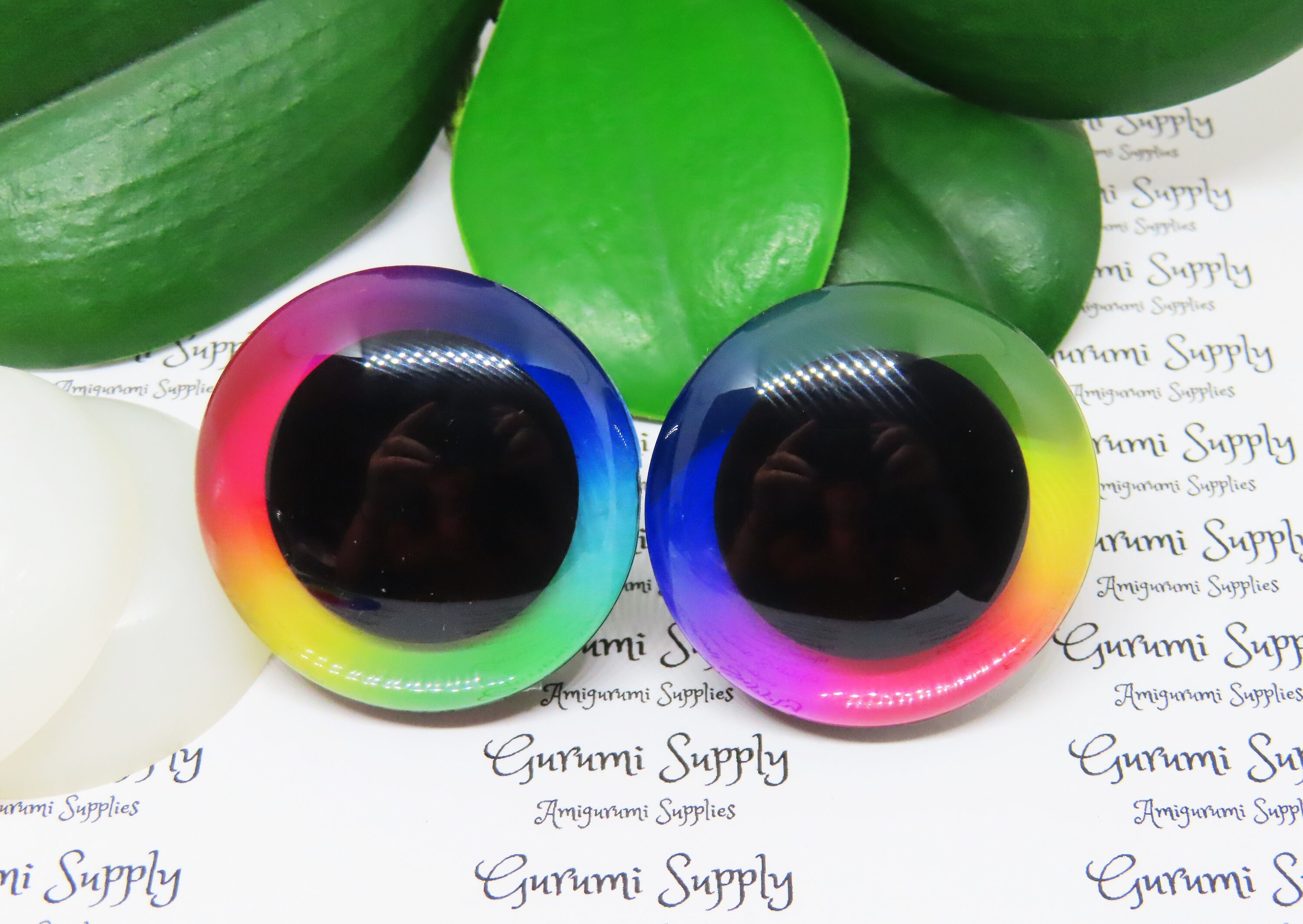 Textured Iris Safety Eyes Round With Washer 1 Pair 5 Colors 8