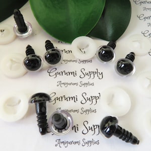 10mm Crystal Clear Iris Black Pupil Round Safety Eyes and Washers: 4 Pairs - Doll / Amigurumi / Animal / Creation / Crochet / Knit / Toy