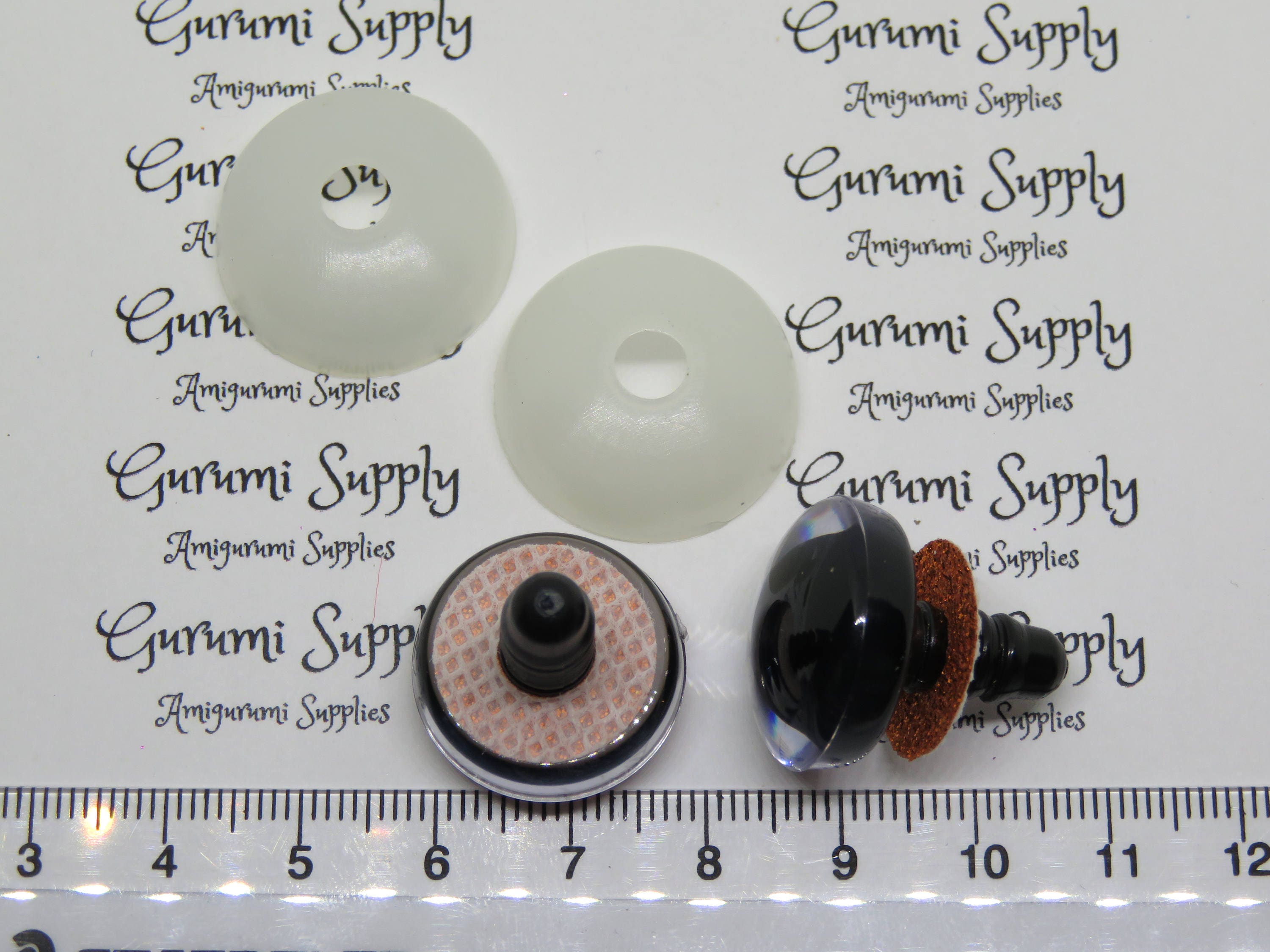 CLEAR Safety Eyes With Black Pupil, Available in 10 Different