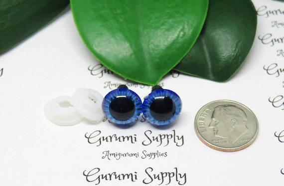 11mm Blue Textured Iris Safety Eyes – Round Eye With Washer - 1