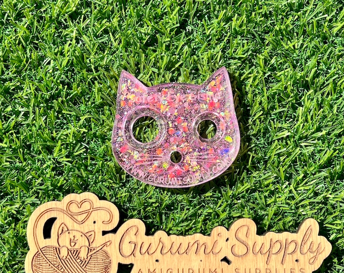 Safety Eye Gismo - Shades of Pink Glitter - Kitty - Safety Eye Tool - Safety Eye Jig - Safety Eye Helper - Trapezoid Eye - Animal - Amigurum