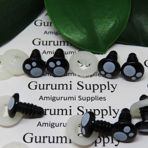 Großpackung! 10 mm Kawaii Stil Runde Sicherheitsaugen und Unterlegscheiben: 25 Paare - Puppe / Amigurumi / Tier / Kreationen / Häkeln / Bastelbedarf