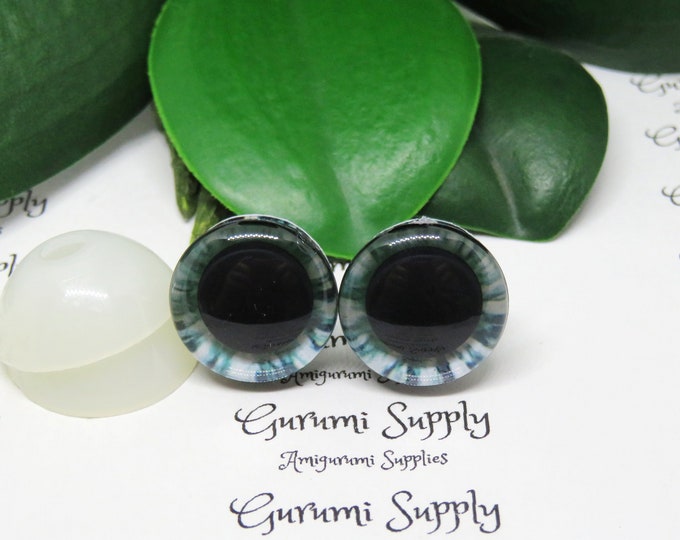 18mm Teal Green Iris Trapezoid Safety Eyes and Washers: 1 Pair -Amigurumi / Animals / Stuffed Creations / Crochet / Knit / Craft Supplies