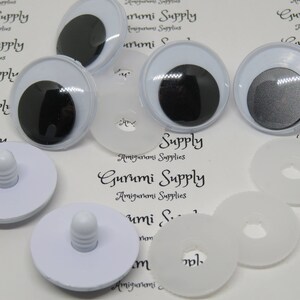 8mm Kawaii Style Round Safety Eyes and Washers: 5 Pairs - Doll / Amigurumi  / Animal / Stuffed Creation / Toy / Crochet / Knit / Supplies