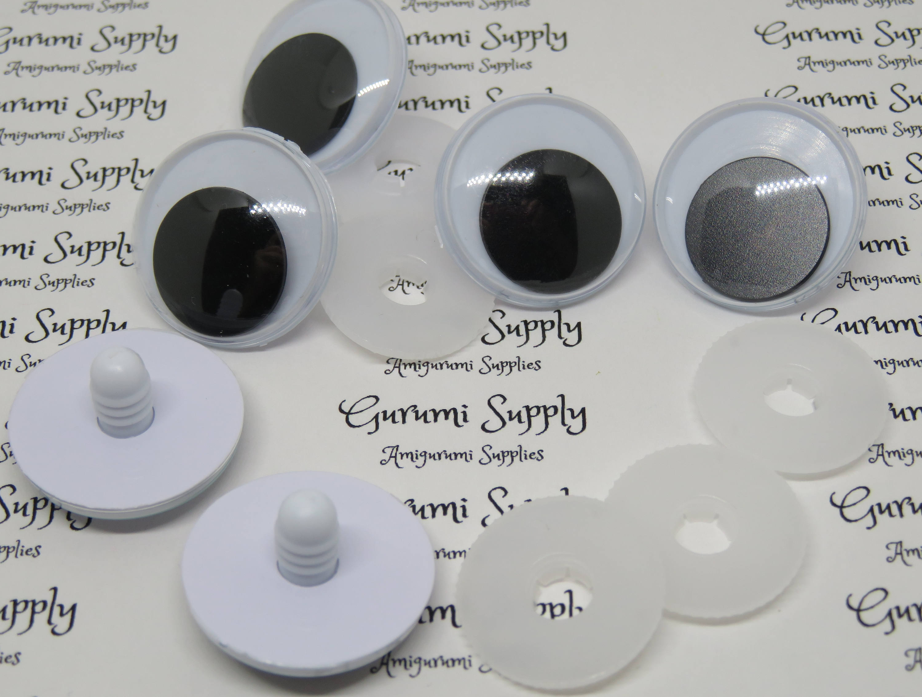 Bulk-pack 16mm Kawaii Safety Eyes With Washers: 20 Pairs Amigurumi / Animal  / Doll / Toy / Creation / Craft / Crochet / Knit / Black Eye 