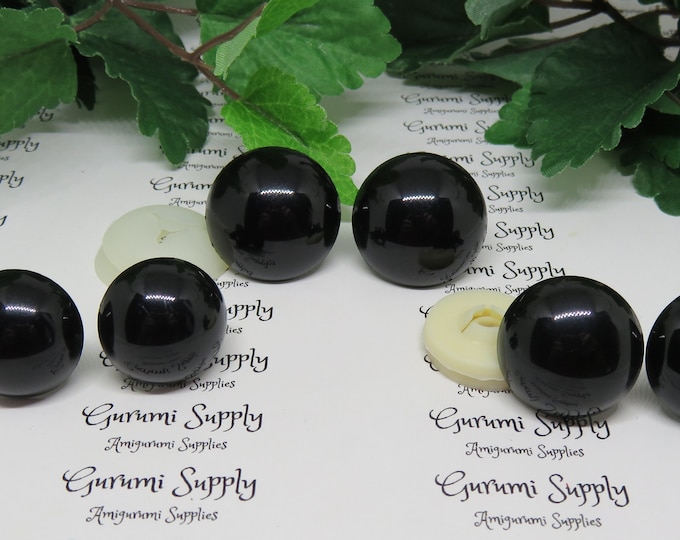 Variety Pack! Solid Black Safety Eyes with Washers: 1 Pair each 20mm, 22mm, 24mm – Amigurumi / Animals / Doll / Creations / Craft Eyes