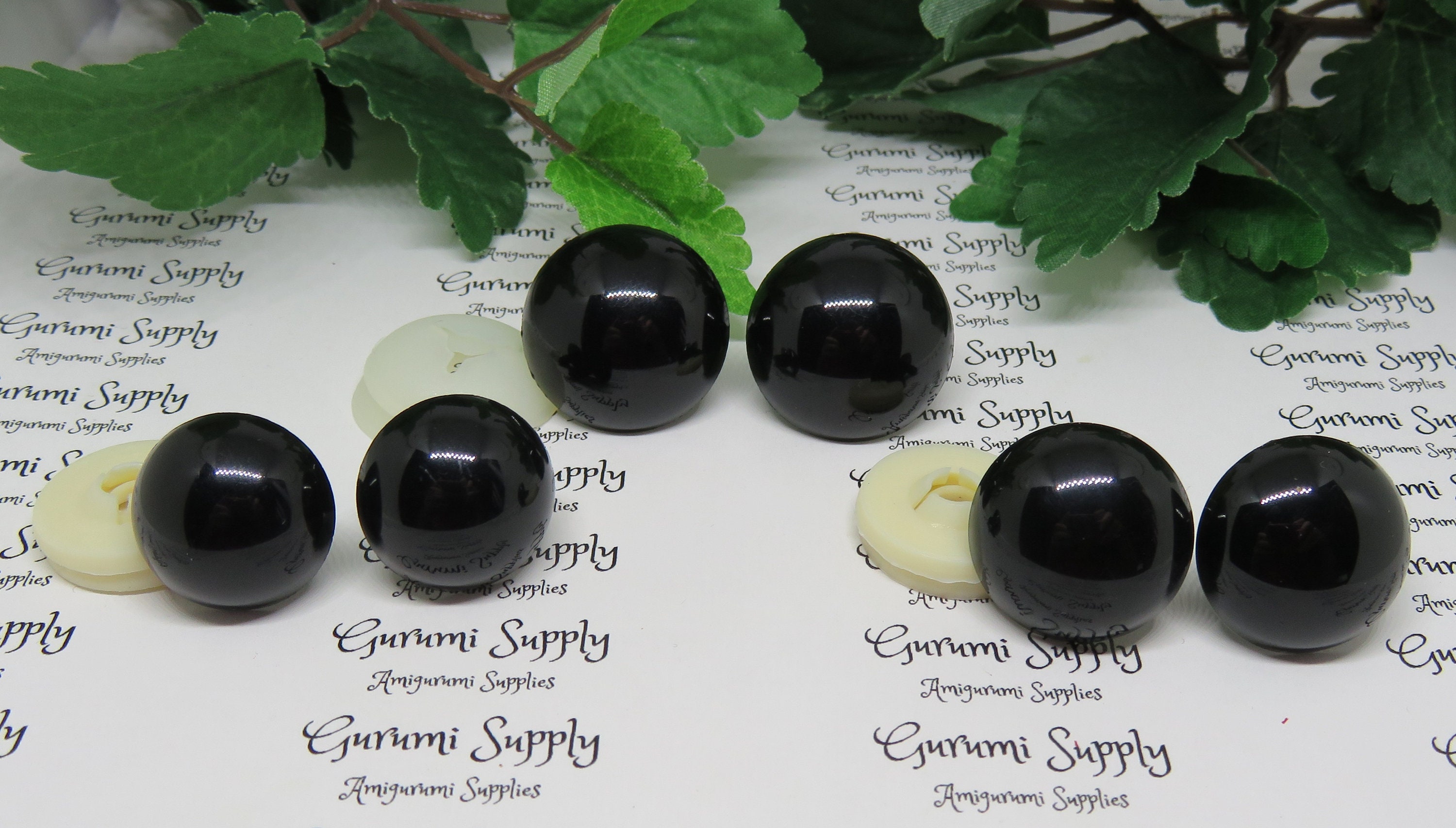 14mm solid black safety eyes - 4 pack