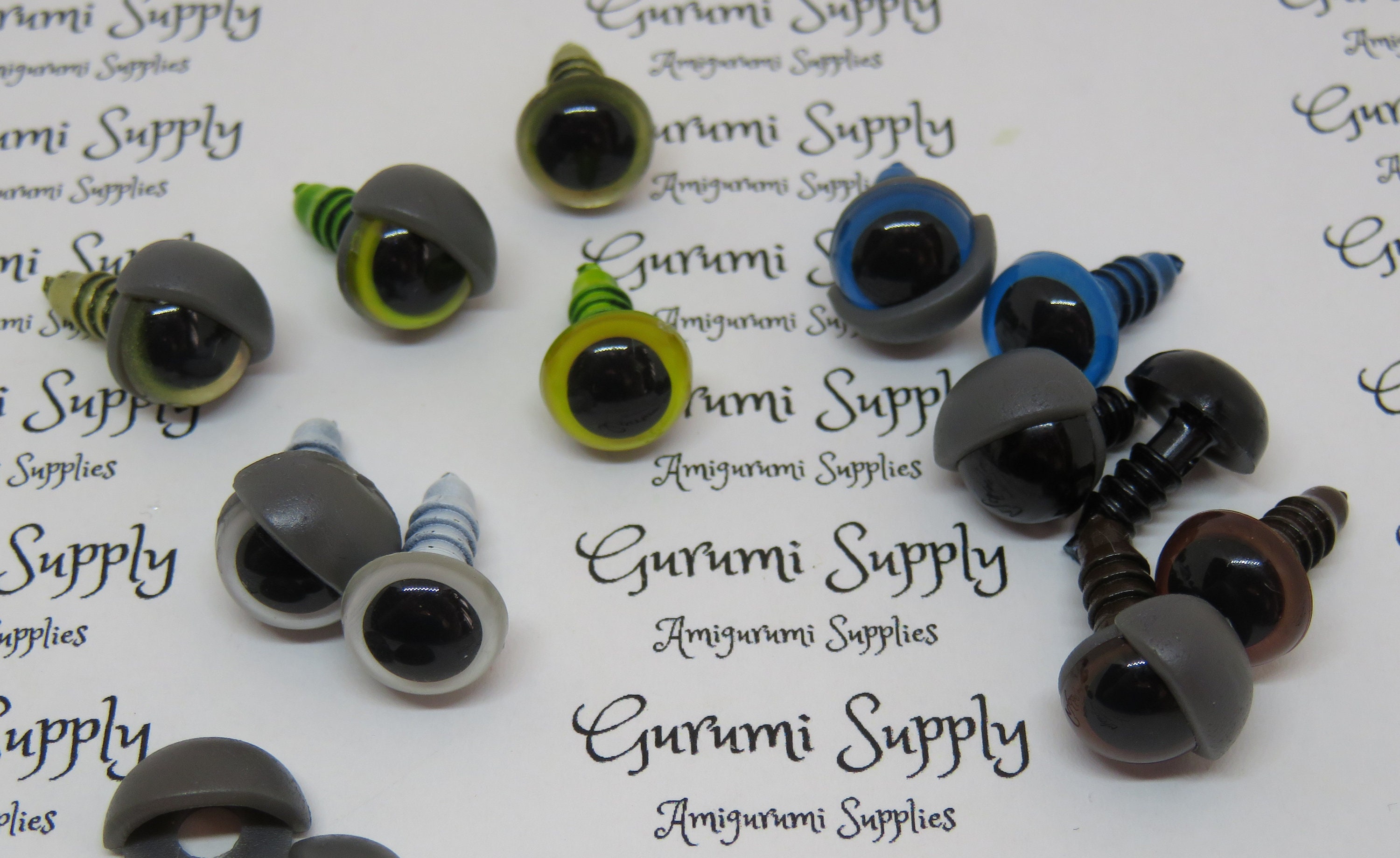 10mm Safety Eye Eyelids in Gray 6 count/ 3 pairs Amigurumi/ Toy