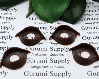 16mm Safety Eye EyeLids in Brown – 2 pairs – Amigurumi / Toy Eye lids / Eye Character / Eye Accents / Safety Eyes / Craft Supplies / Knit