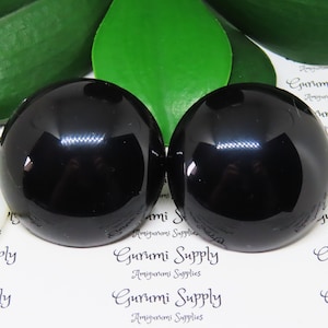 45mm Solid Black Round Safety Eyes with Washers: 1 Pair - Amigurumi / Animals / Doll / Toy / Stuffed Creations / Craft Eyes / Crochet / Knit