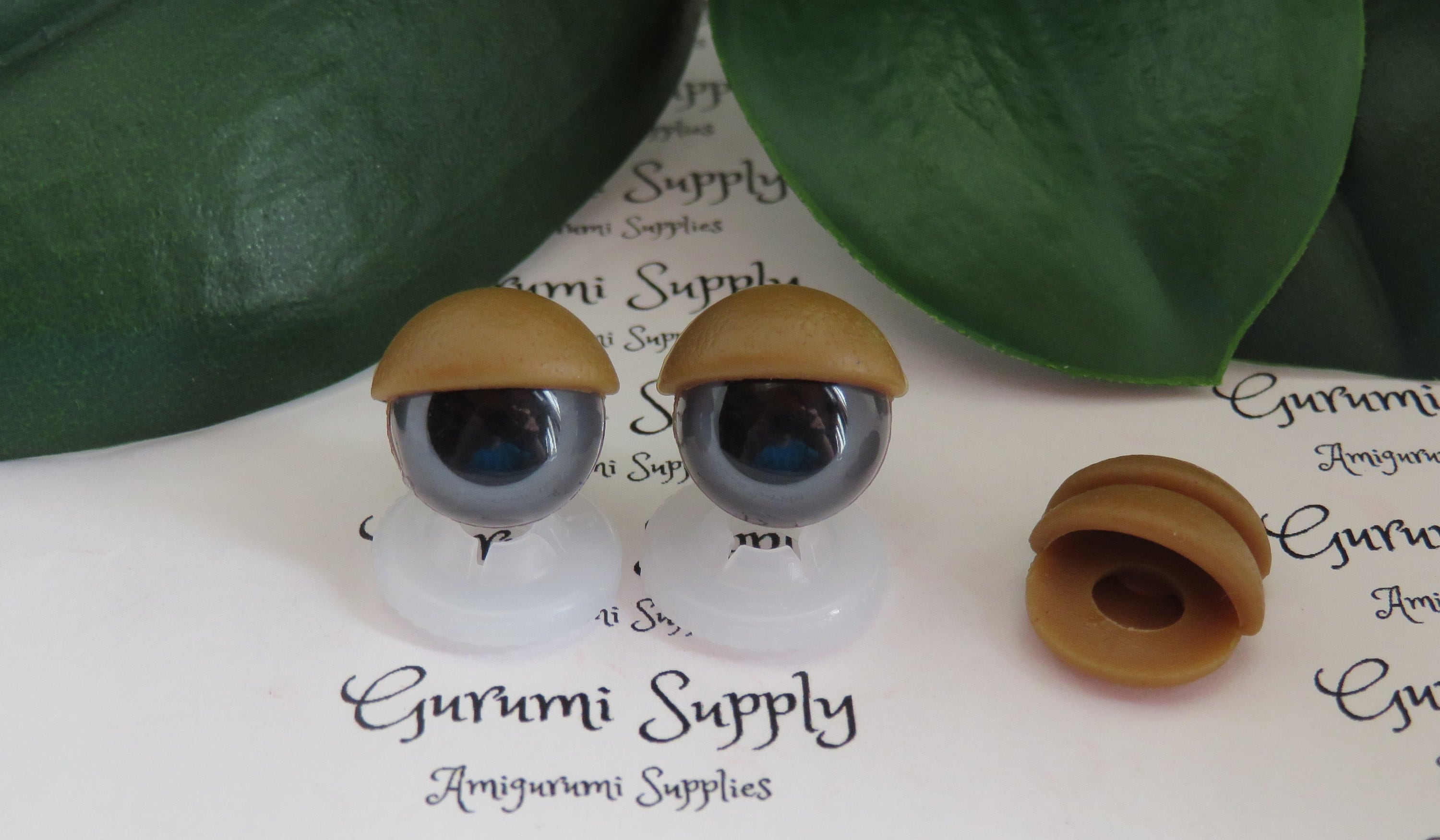 12mm Safety Eye EyeLids in Light Brown – 4 count/ 2 pairs – Amigurumi/Toy  Eye lids/Eye Character/ Sleepy Eyes/Drowsy Eyes