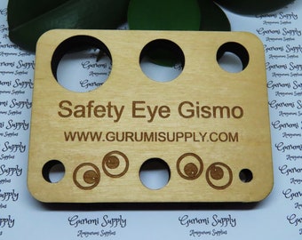 Safety Eyes Gismo - Rectangle Shape - Safety Eye Tool - Safety Eye Jig - Safety Eye Helper - Wood - Trapezoid - Animal - Craft - Amigurumi