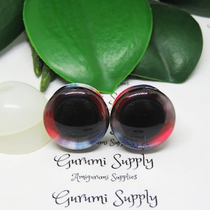 18mm Red-Blue Iris 3D Style Trapezoid Safety Eyes and Washers: 1 Pair -Amigurumi /Animals /Stuffed Creations/Crochet/Craft Supplies/Handmade