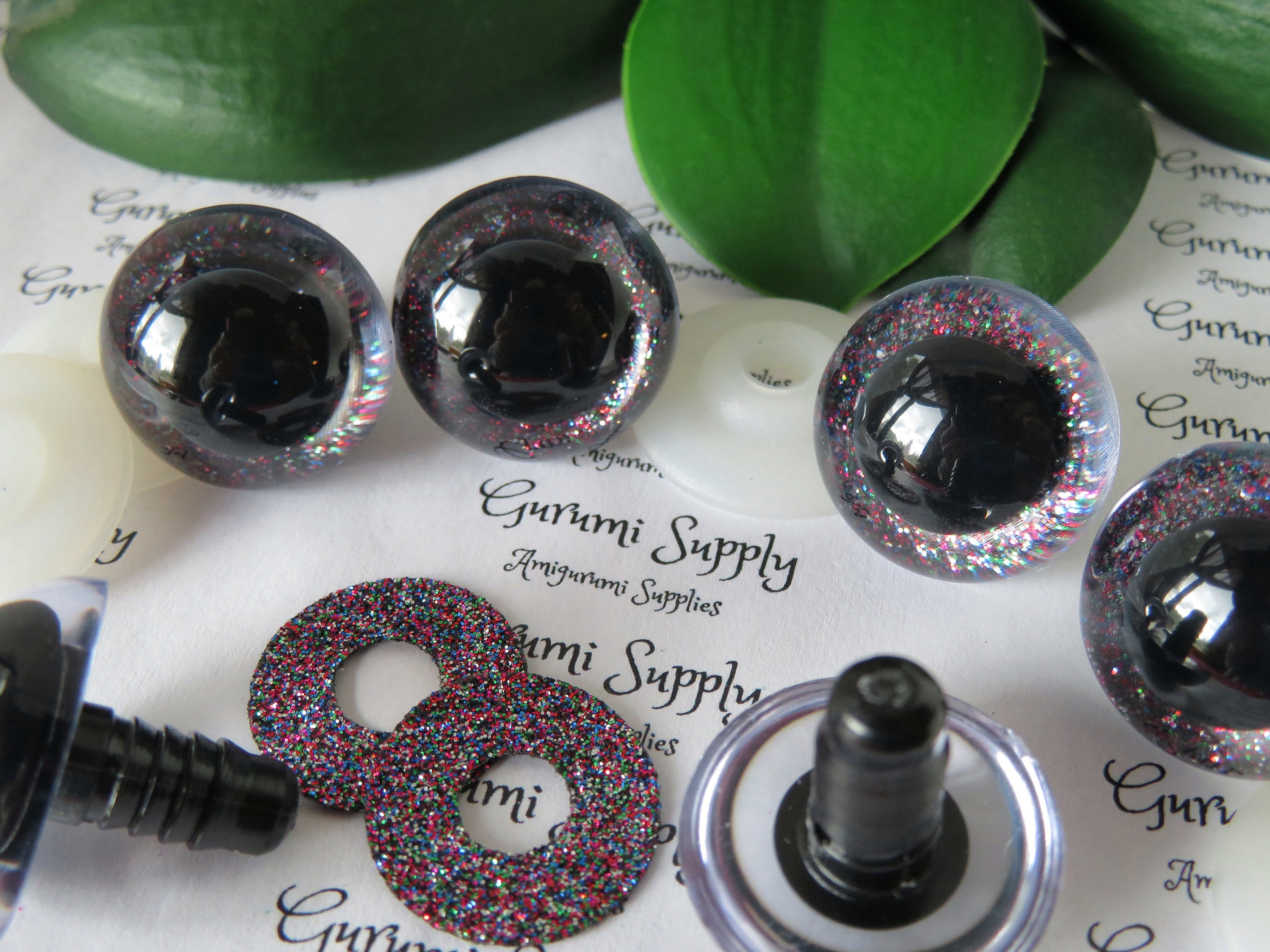 24 Mm Solid Black Safety Eyes 5 Pairs Amigurumi Eyes Plastic