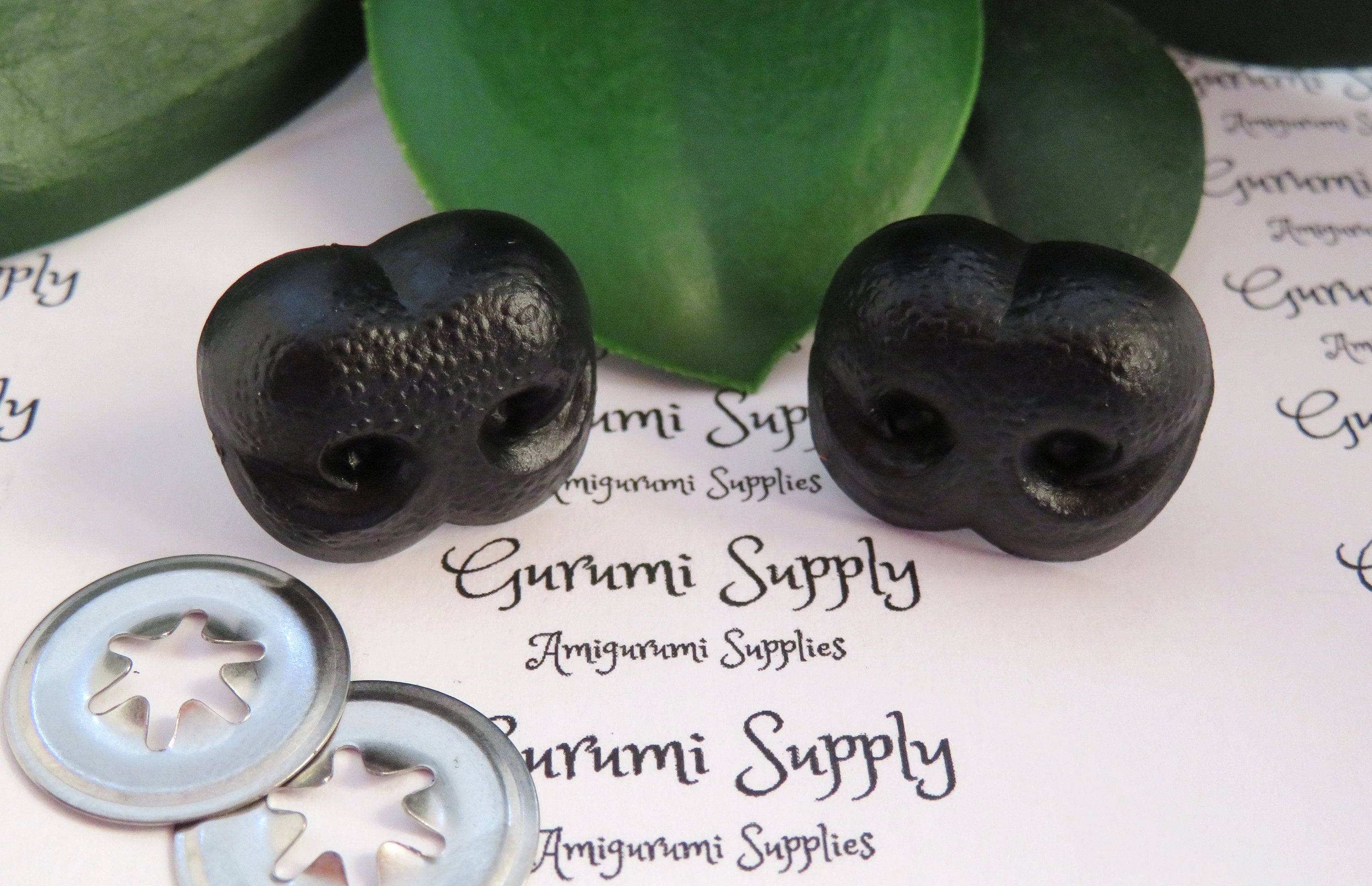 Limited Quantity! 23mm Solid Black Safety Noses with Washer - 2 ct -  Amigurumi / Dog / Bear / Creation / Animal / Toy / Crochet / Amigurumi