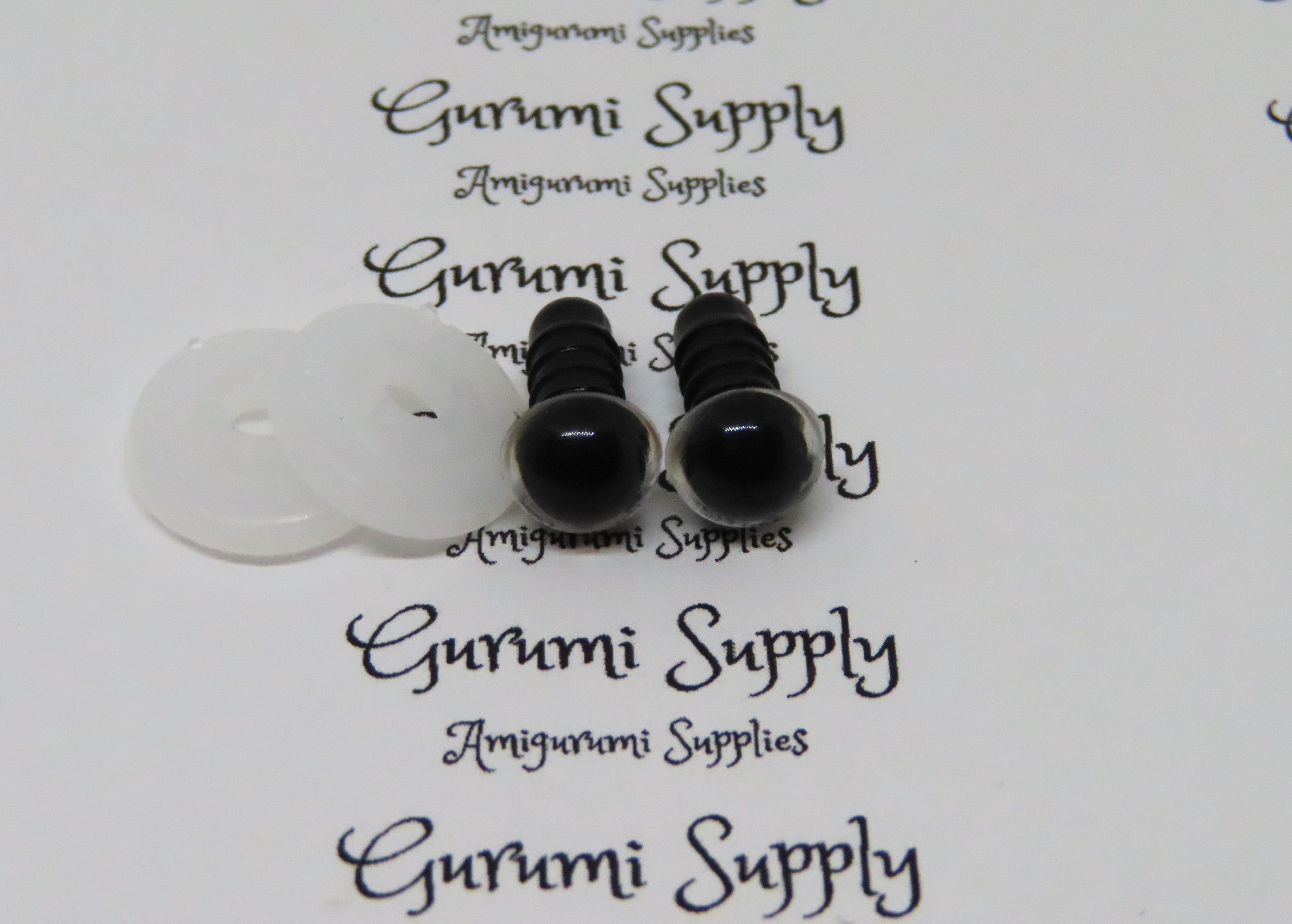 8mm Clear Iris Black Pupil Round Safety Eyes and Washers: 5 Pairs - Doll /  Amigurumi / Animal / Toy / Supplies / Crochet / Knit / Paintfree