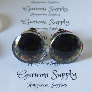16mm Clear Trapezoid Plastic Safety Eyes with a Mardi Gras Glitter Non-Woven Slip Iris and Washers: 2 Count/1 Pair Dolls/Amigurumi/Animal image 5
