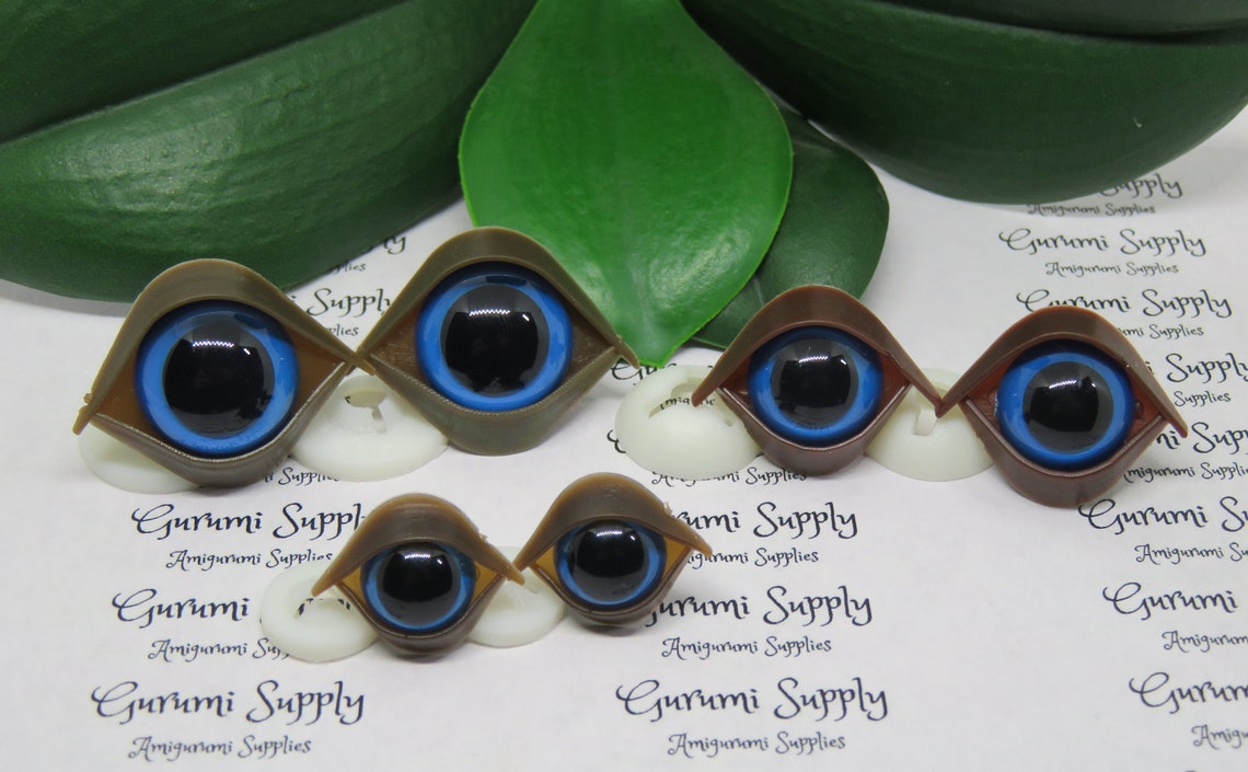 12mm Safety Eye Eyelids in Brown 2 Pairs Amigurumi/toy Eye Etsy