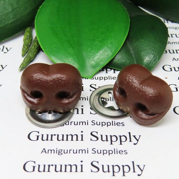 Limited Quantity! 23mm Solid Brown Safety Noses with Washer - 2 ct - Amigurumi / Dog / Bear / Creation / Animal / Toy / Crochet / Amigurumi