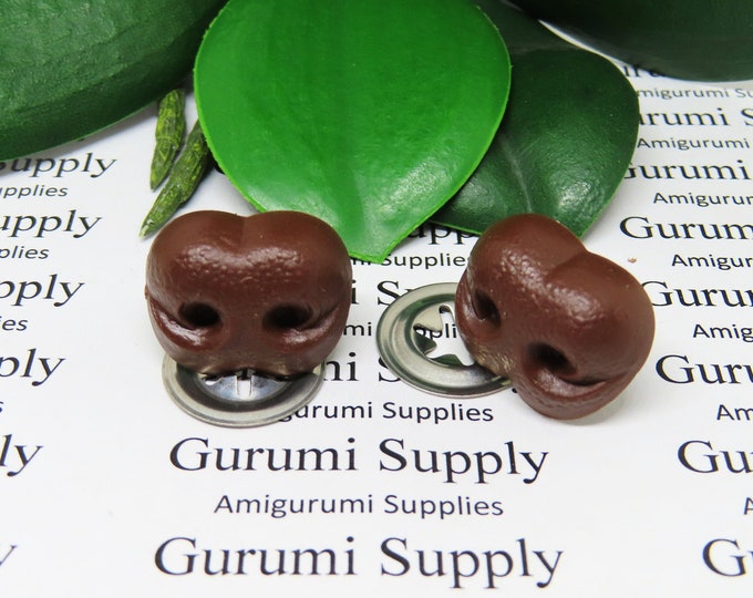 Limited Quantity! 23mm Solid Brown Safety Noses with Washer - 2 ct - Amigurumi / Dog / Bear / Creation / Animal / Toy / Crochet / Amigurumi