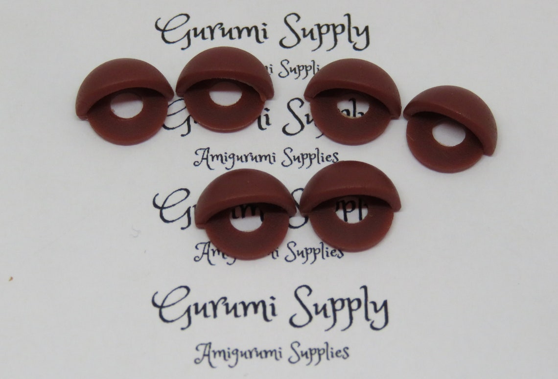 10mm Safety Eye Eyelids in Red Brown 3 Pairs Amigurumi/ Etsy