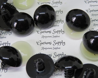 Multi-Pack! 24mm Solid Black Safety Eyes with Washers: 3 Pairs – Amigurumi Eyes / Animal Eyes / Doll Eyes / Toy / Craft Eyes / Crochet/ Knit