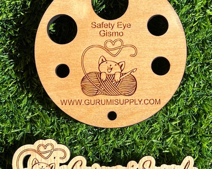 Safety Eye Gismo - Circle - Safety Eye Tool - Safety Eye Jig - Safety Eye Helper - Wood - Trapezoid Eye - Animal Eye - Craft Eye - Amigurumi