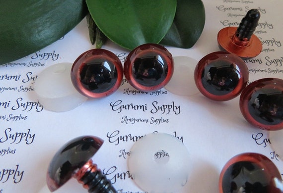 20mm Hand Painted Copper Red Iris Black Pupil Round Safety Eyes and  Washers: 1 Pair Dolls / Amigurumi / Animals / Stuffed Creations / Knit -   Sweden