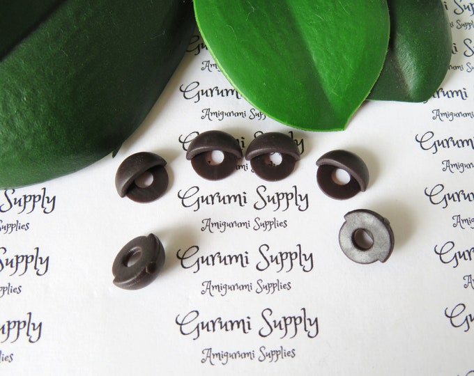 10mm Safety Eye EyeLids in Dark Brown – 3 pairs – Amigurumi / Toy Eye Lids / Eye Character / Sleepy Eyes / Drowsy Eyes / Angry Eye Lids