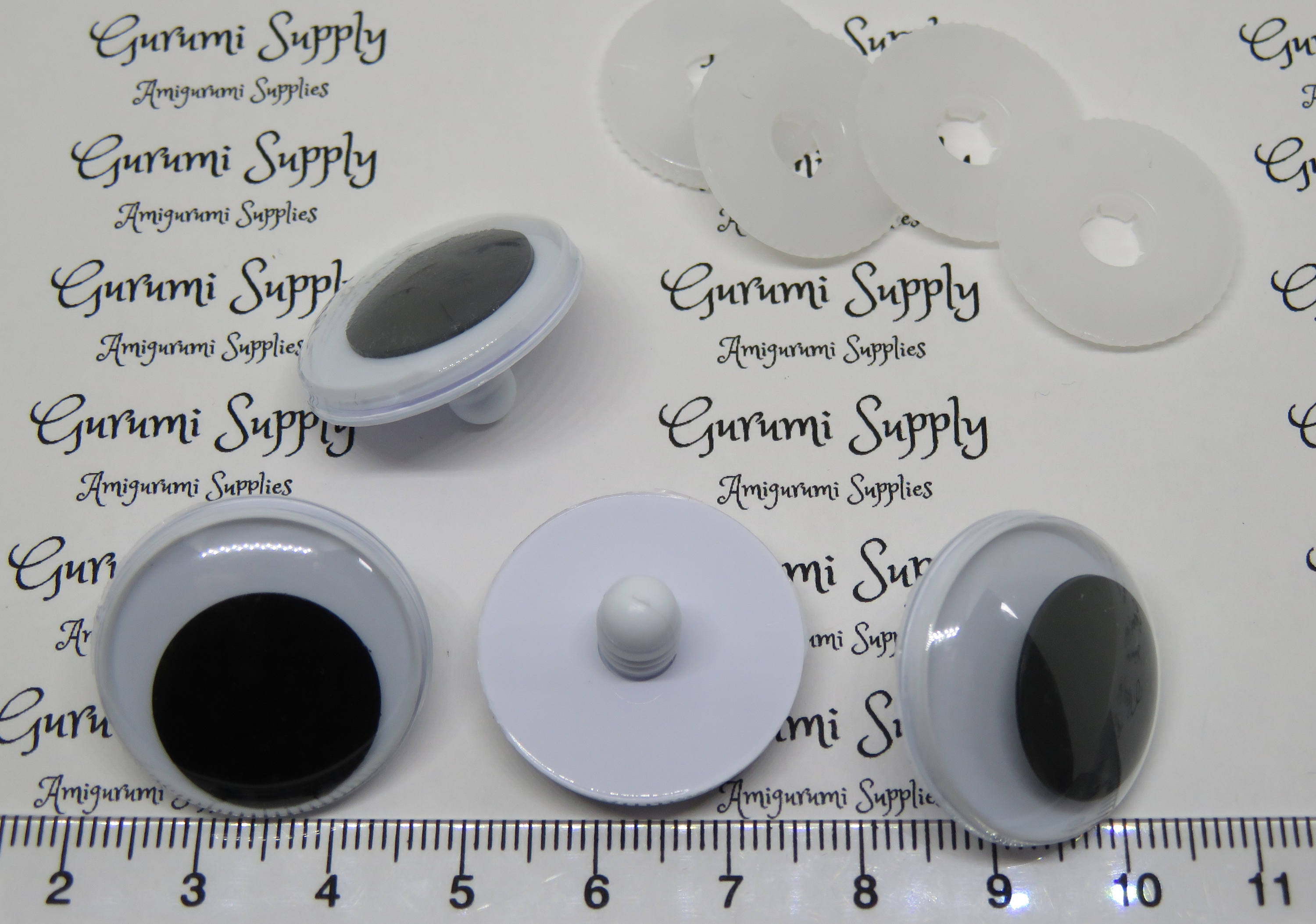 SEW ON WIGGLE GOOGLE GOOGLY EYES FOR CRAFTS 20mm - 4 pairs