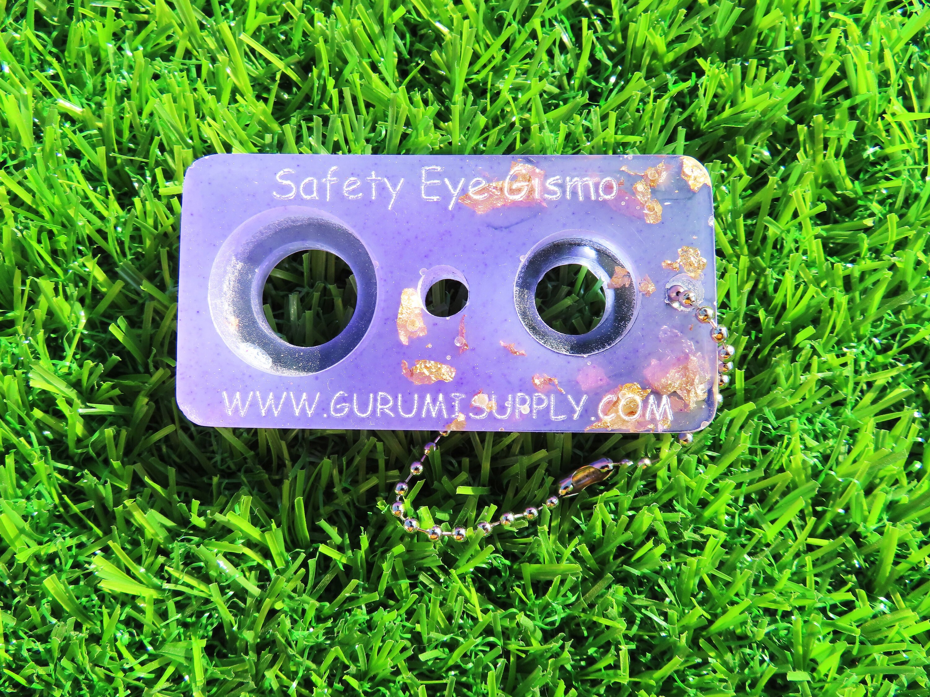 Safety Eye Gismo Purple Mix Gold Flake Keychain Safety Eye Tool