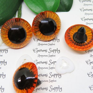 31mm Orange Textured Iris Safety Eyes with Washers - 1 Pair – Animal Eyes / Amigurumi Eyes / Owl Eyes / Doll Eyes / Toy Eyes / Craft Eyes