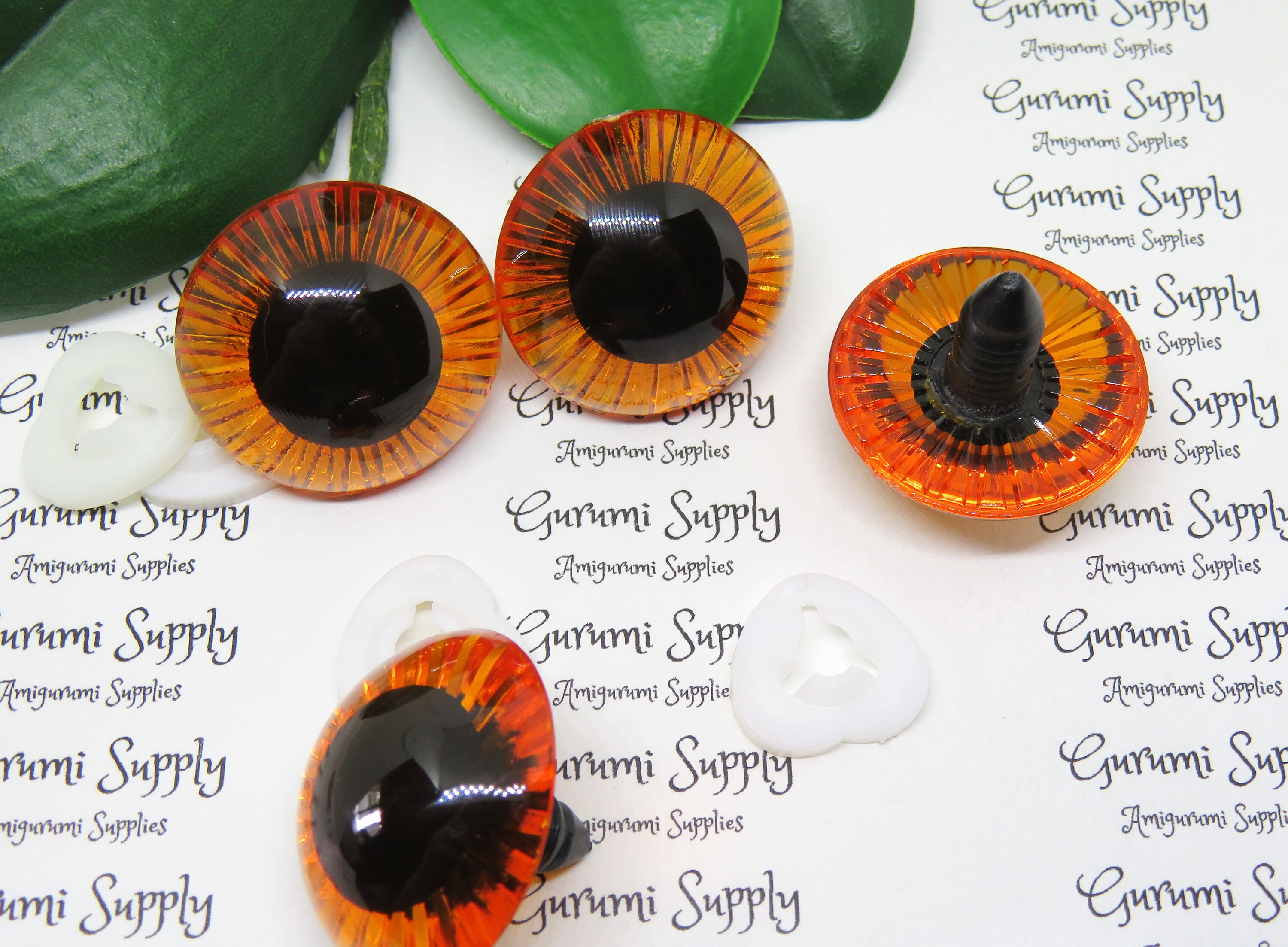 5 PAIRS 9mm AMBER Plastic Owl eyes, Safety eyes, Animal Eyes, Round eyes