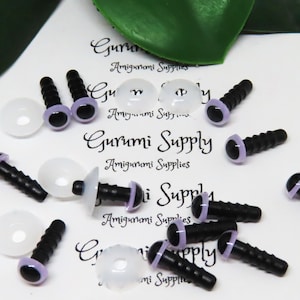 6 mm runde Sicherheitsaugen mit schwarzen Pupillen und Unterlegscheiben - Amigurumi / Puppe / Tier / zum Basteln / Amigurumi / zum Filzen