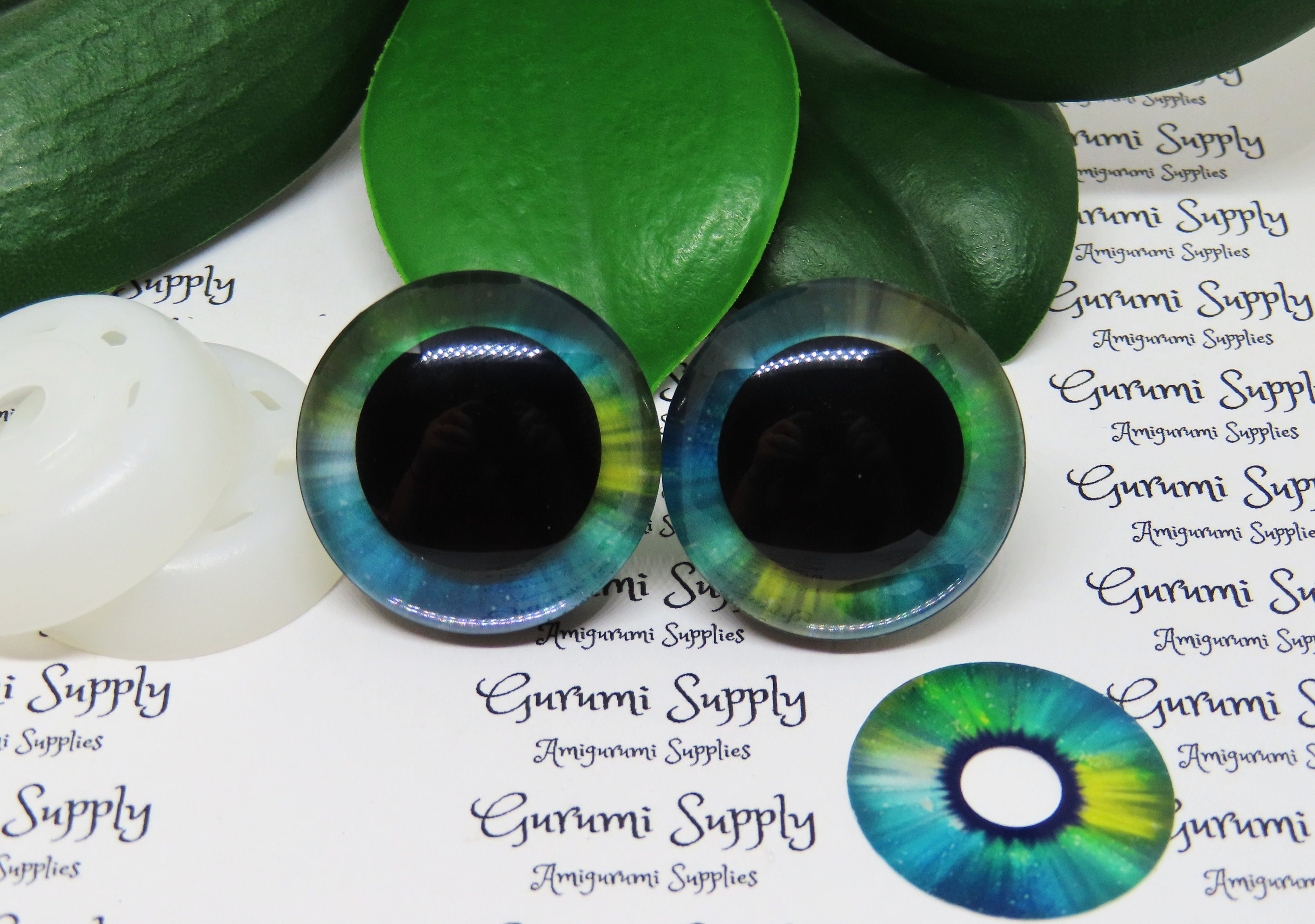 30mm Solid Black Round Safety Eyes with Washers: 1 Pair - Amigurumi /  Animals / Doll / Toy / Stuffed Creations / Craft Eyes / Crochet / Knit